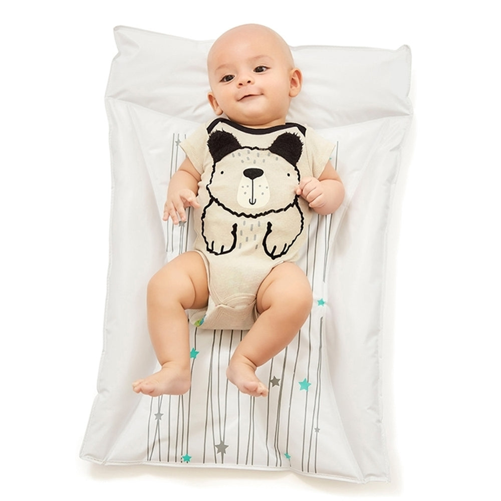 Cambiador acolchado para bebé-Blanco con estrellas-NubbaBebe